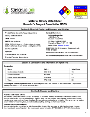 Lab Safety Data Sheet  Form