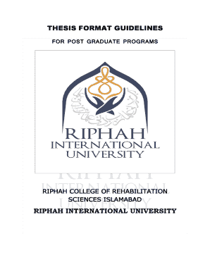 riphah international university thesis format