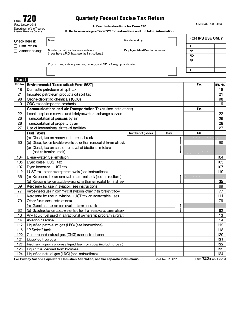  Form 720 2018