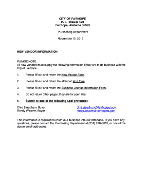 Vendor Packet PDF  Form