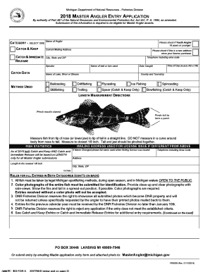 Michigan Master Angler  Form