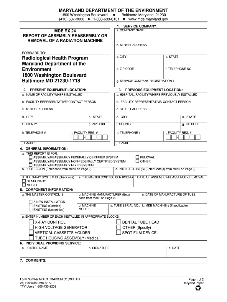  Mde Rx24 Form 2019-2024