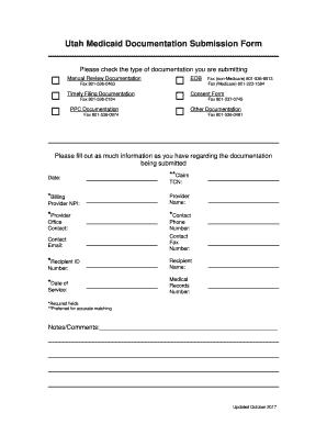 Utah Medicaid Documentation Submission Form