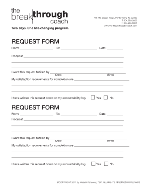 Request Form Request Form the Breakthrough Coach