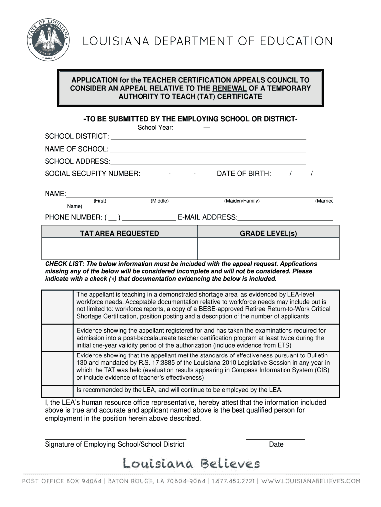  Louisiana Tat Certificate 2016-2024