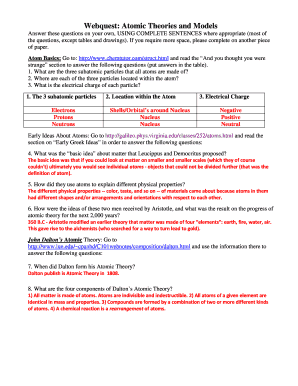 Webquest Atomic  Form