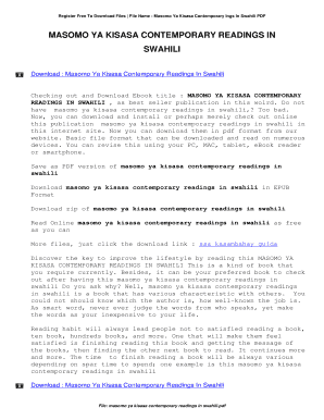 Masomo Ya Kisasa Contemporary Readings in Swahili Masomo Ya Kisasa Contemporary Readings in Swahili  Form