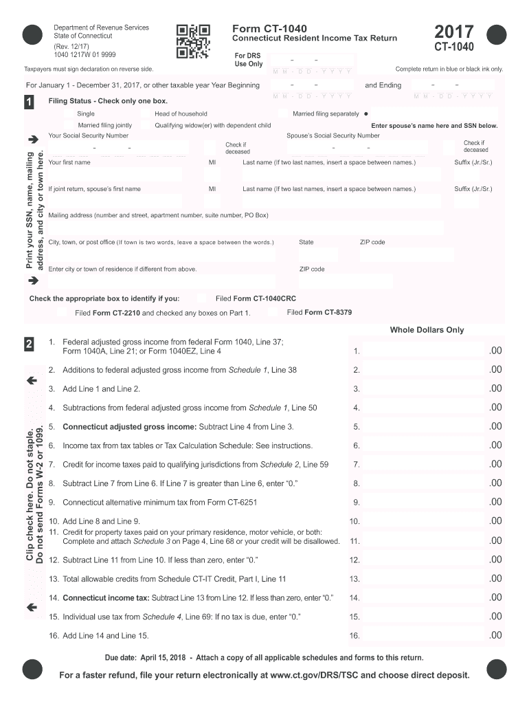  Ct 1040  Form 2017