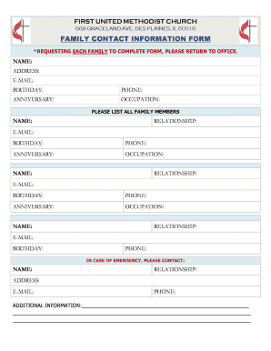 Membership Application Form First United Methodist Church Des