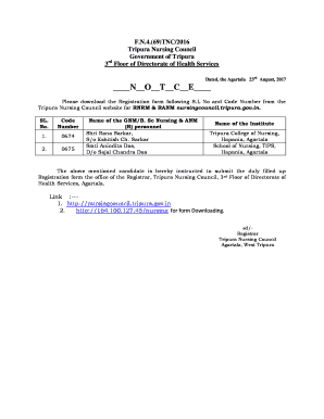 Tripura Noc List  Form