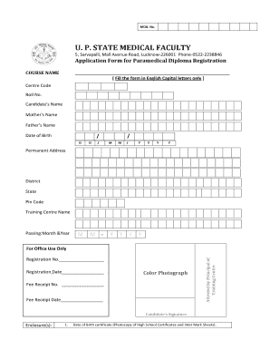 Online Upsmfac Org Diploma  Form