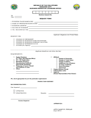 Mayor&#039;s Permit Marikina  Form