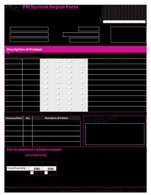 Oticon Repair Form