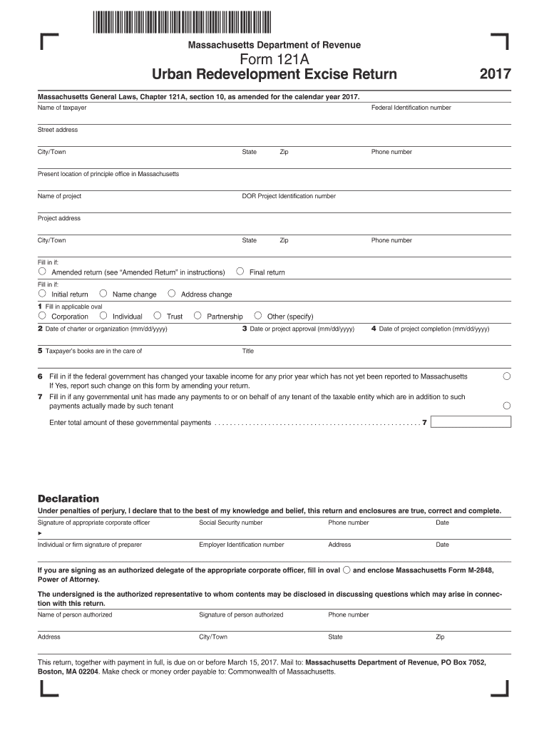  121a Return  Form 2017