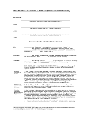 Document Registration Agreement  Form
