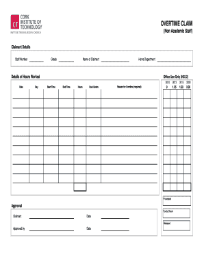 Overtime Claim Form