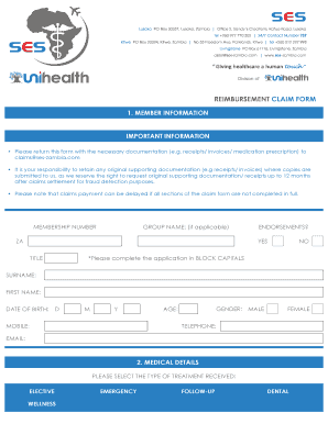 Reimbursement Claim Form SES Zambia