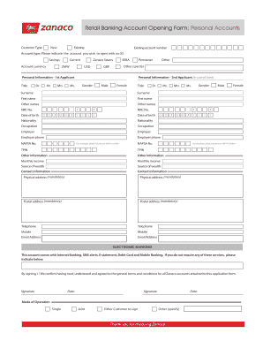 Zanaco Corporate Account PDF Forms Download