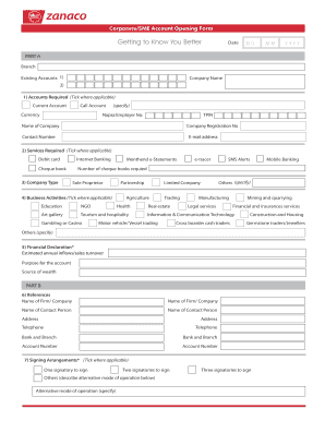 Zanaco Account Opening Forms