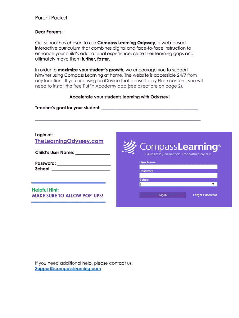 Compass Learning Parent Letter  Form