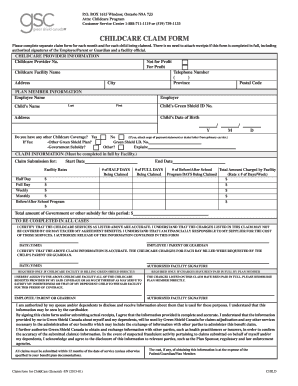  Childcare Claim Form ProviderConnect 2015-2023