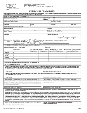  Childcare Claim Form ProviderConnect 2015-2024