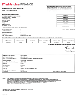 Mahindra &amp; Mahindra Financial Services Limited  Form