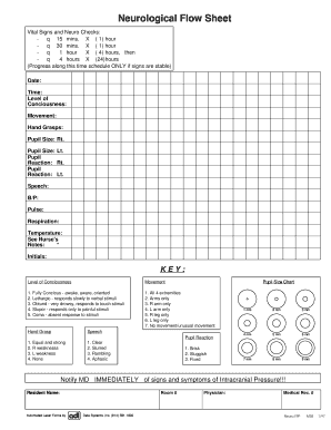 Neuro Check Sheet Form - Fill Out and Sign Printable PDF Template | signNow