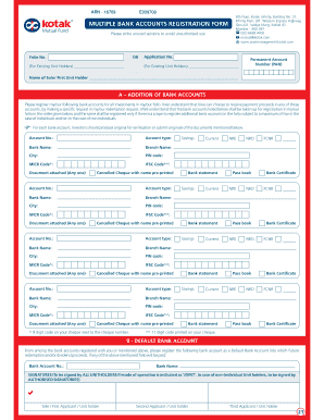 Kotak Mutual Fund Application Form