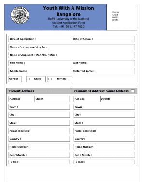 Ywam Bangalore  Form