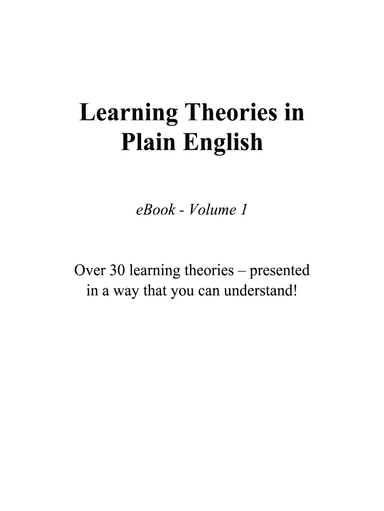 Learning Theories in Plain English  Form