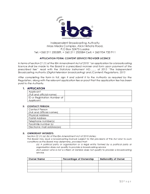 Iba Application Form