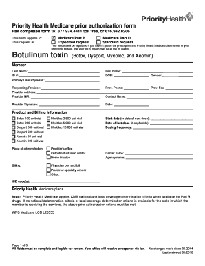 Priority Health Prior Authorization Form PDF