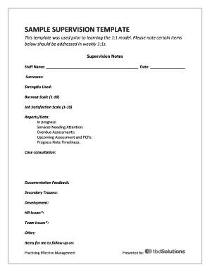 Supervision Notes Template  Form