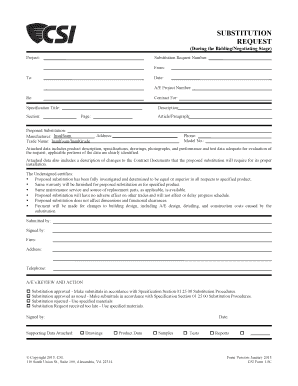 CSI Form 01 5C Substitution Request Insulfoam Com