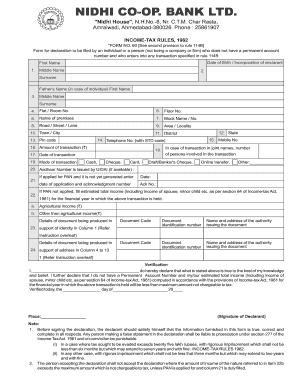 Income Tax Rules, 1962 FORM NO 60 Income Tax Department