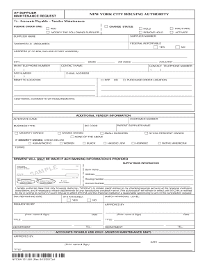 AP Supplier Form