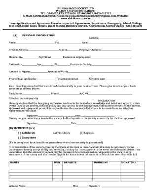 Shirika Sacco Portal  Form