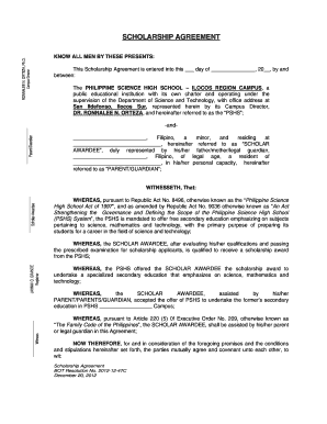 Scholarship Agreement  Form