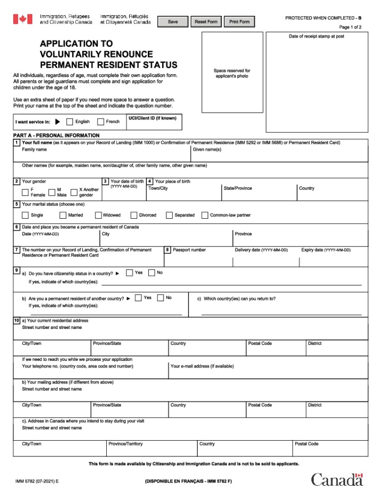 IMM 5782 E  Form