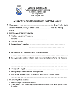 Umngeni Municipality Job Application Form