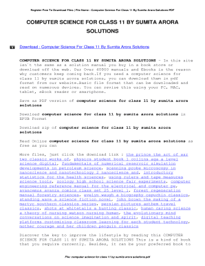 Class 11 Computer Science Sumita Arora PDF  Form
