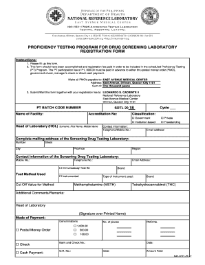 Drug Test Proficiency Training  Form