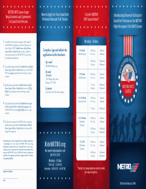 METRO HOT Lanes Qualified Veteran Application Form