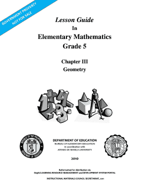 Grade 5 Math Lessons Deped  Form