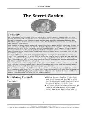 The Secret Garden Macmillan PDF  Form