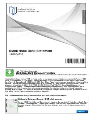 Hsbc Bank Statement PDF Sample  Form