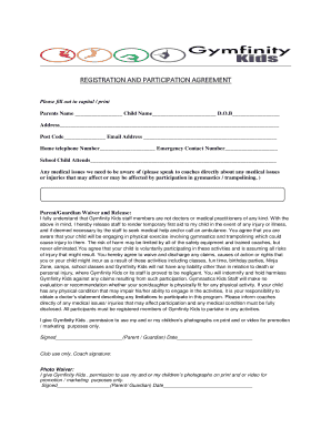 Gymfinity Party Waiver  Form