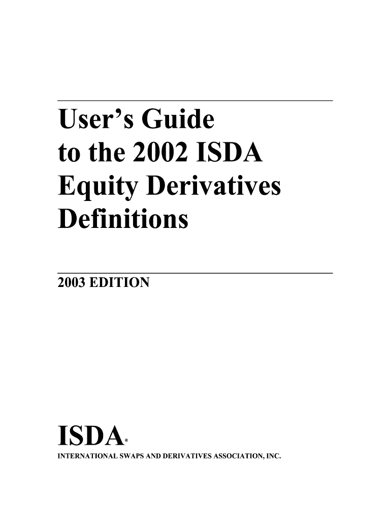 Equity Derivatives Definitions  Form