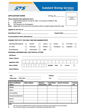 Stsi Application Form